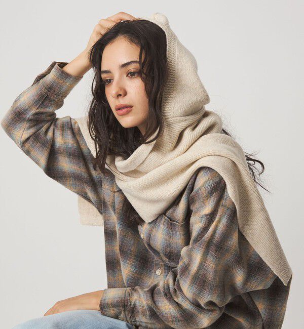 UNITED ARROWS green label relaxing「＜Yerse＞フード マフラー」|ストール|OFF WHITE