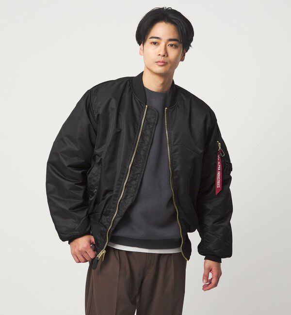 UNITED ARROWS green label relaxing「＜ALPHA INDUSTRIES＞MA-1 CORE ジャケット ブルゾン」|ミリタリージャケット|BLACK