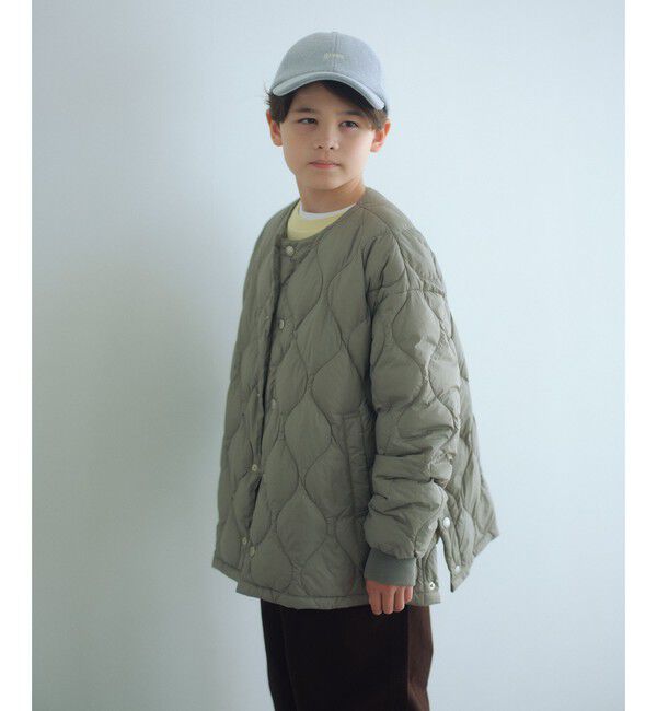 UNITED ARROWS green label relaxing「【別注】＜TAION＞ノーカラー ダウン / キッズ  140cm-150cm」|ダウン|OLIVE