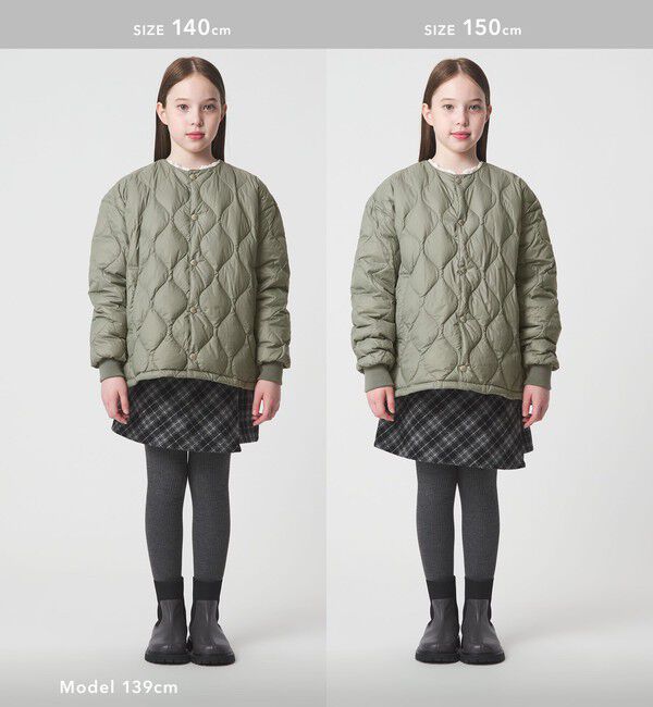 UNITED ARROWS green label relaxing「【別注】＜TAION＞ノーカラー ダウン / キッズ  140cm-150cm」|ダウン|