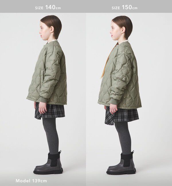 UNITED ARROWS green label relaxing「【別注】＜TAION＞ノーカラー ダウン / キッズ  140cm-150cm」|ダウン|