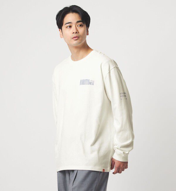 UNITED ARROWS green label relaxing「【別注】＜Manhattan Portage＞プリント 長袖 Tシャツ」|Tシャツ・カットソー|WHITE