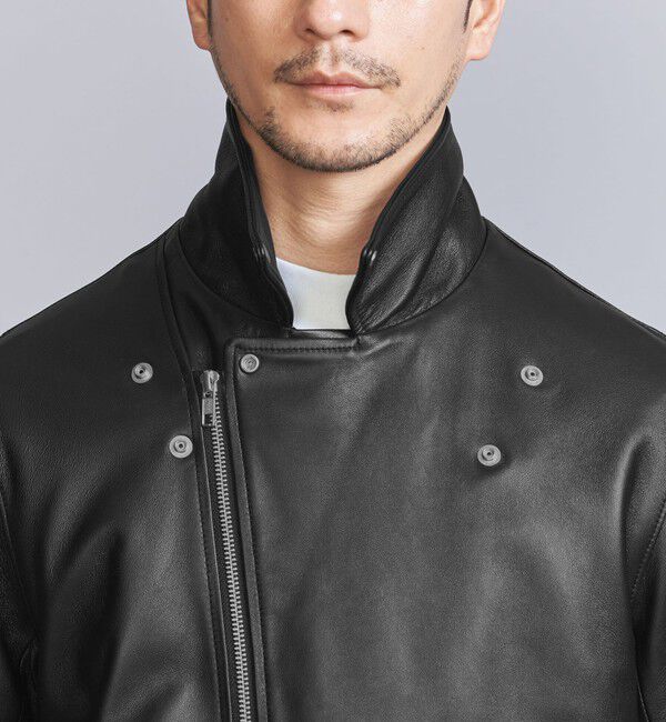 BEAUTY&YOUTH UNITED ARROWS「【WEB限定 WARDROBE SMART】 シープ ダブル ライダースジャケット」|ライダースジャケット|