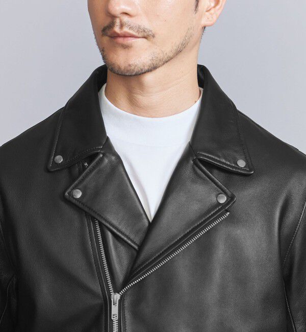 BEAUTY&YOUTH UNITED ARROWS「【WEB限定 WARDROBE SMART】 シープ ダブル ライダースジャケット」|ライダースジャケット|