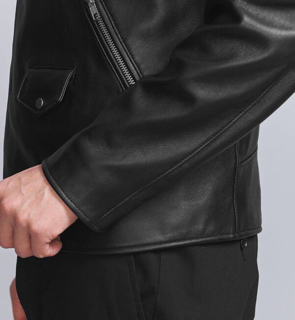 BEAUTY&YOUTH UNITED ARROWS「【WEB限定 WARDROBE SMART】 シープ ダブル ライダースジャケット」|ライダースジャケット|