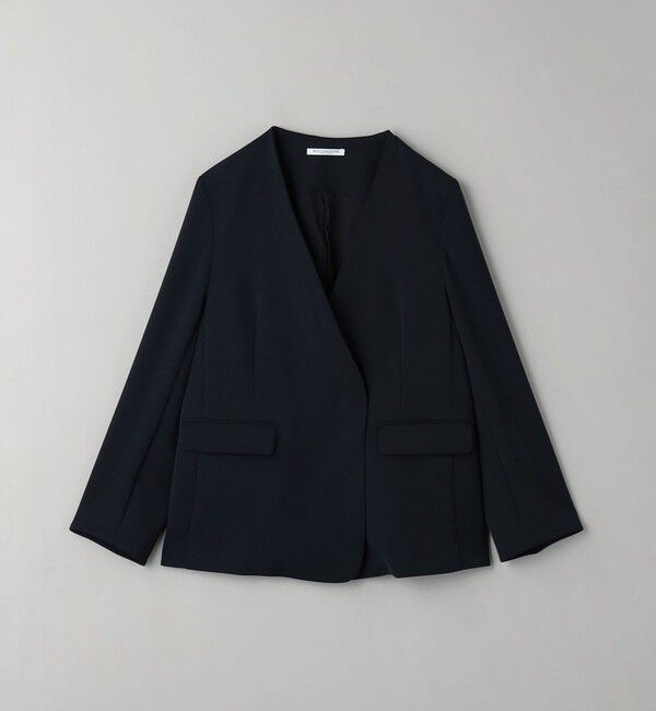 BEAUTY&YOUTH UNITED ARROWS「【WEB限定 Wardrobe DAILY MINIMAL】ダブルクロス カラーレスジャケット ウォッシャブル」|ノーカラージャケット|