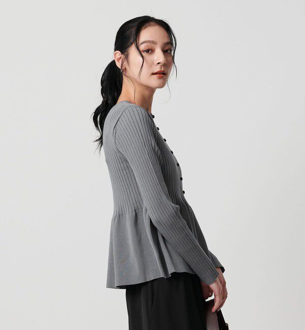 BEAUTY&YOUTH UNITED ARROWS「【WEB限定 Wardrobe DAILY MINIMAL】ペプラム2WAY リブニットプルオーバー ウォッシャブル」|ニット・セーター|