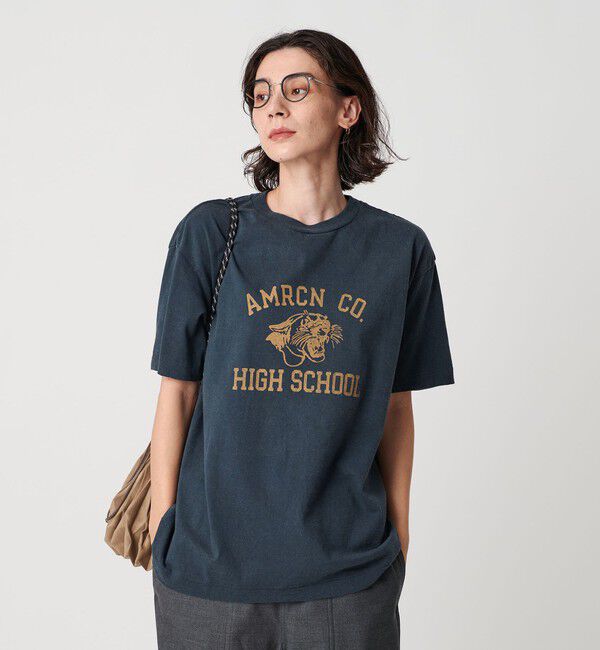 BEAUTY&YOUTH UNITED ARROWS「＜Americana＞ロゴプリントTシャツ」|Tシャツ・カットソー|NAVY