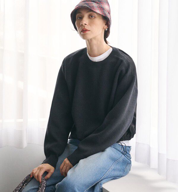 BEAUTY&YOUTH UNITED ARROWS「【WEB限定 Wardrobe DAILY MINIMAL】ドロスト ドッキングニットプルオーバー ウォッシャブル」|ニット・セーター|