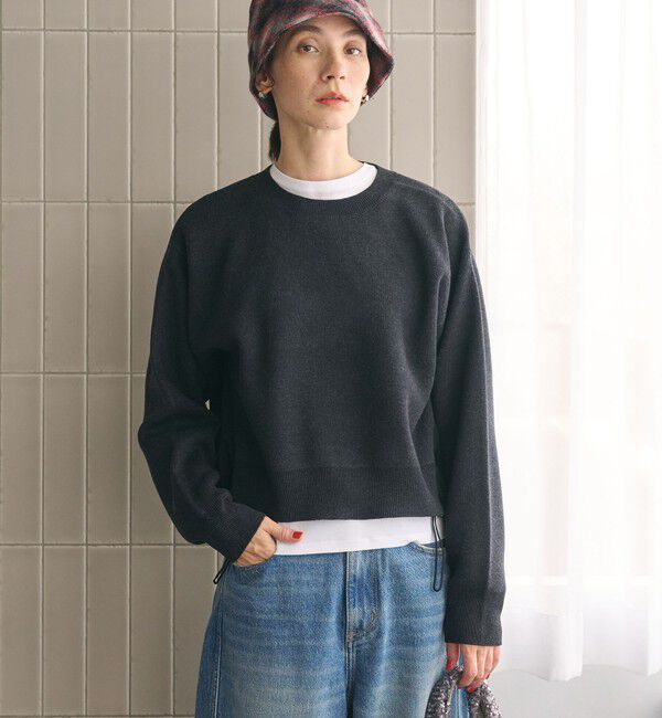 BEAUTY&YOUTH UNITED ARROWS「【WEB限定 Wardrobe DAILY MINIMAL】ドロスト ドッキングニットプルオーバー ウォッシャブル」|ニット・セーター|