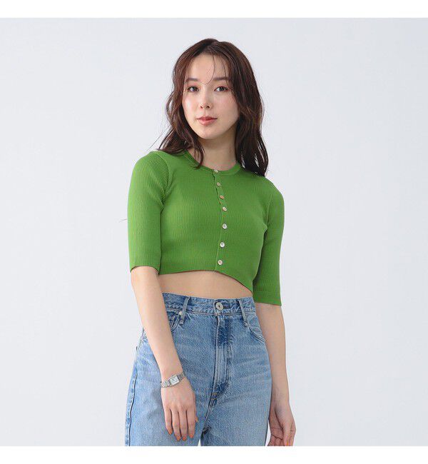 Demi-Luxe BEAMS 「AURALEE / GIZA HIGH GAUGE RIB KNIT SHORT CARDIGAN」|ニット・セーター|