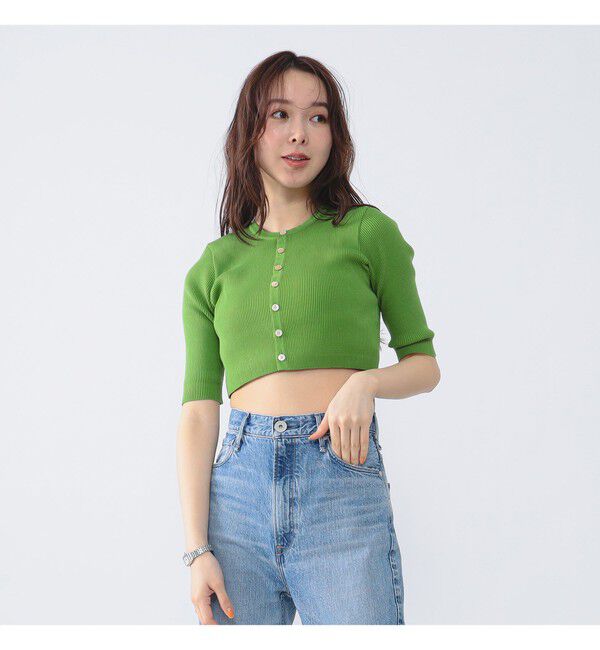 Demi-Luxe BEAMS 「AURALEE / GIZA HIGH GAUGE RIB KNIT SHORT CARDIGAN」|ニット・セーター|