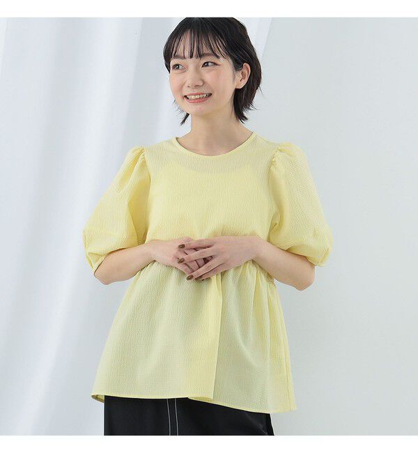 Ray BEAMS 「Ray BEAMS / ランタンスリーブ ギャザー ブラウス」|シャツ・ブラウス|