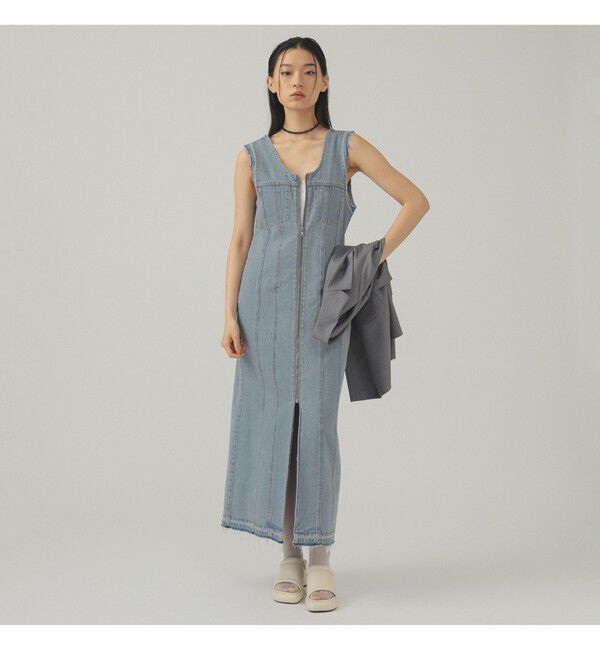 Ray BEAMS 「デニム ジップ タイト ワンピース」|ワンピース|