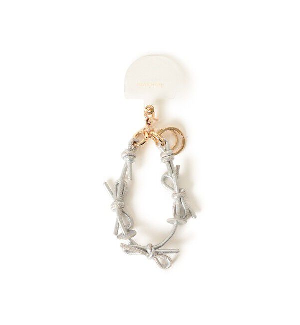 Ray BEAMS 「【WEB限定】Hashibami / レザー リボン スマホハンドストラップ」|チャーム・キーホルダー|