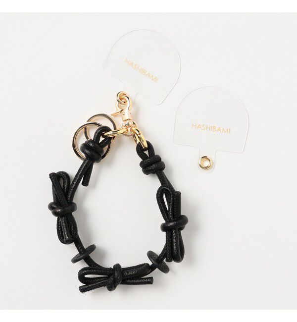 Ray BEAMS 「【WEB限定】Hashibami / レザー リボン スマホハンドストラップ」|チャーム・キーホルダー|