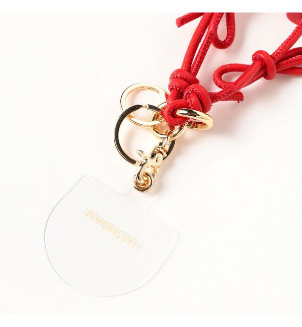 Ray BEAMS 「【WEB限定】Hashibami / レザー リボン スマホハンドストラップ」|チャーム・キーホルダー|