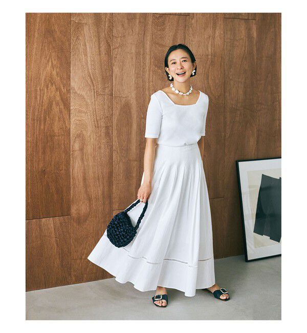 Demi-Luxe BEAMS 「【別注】スタイリスト佐藤佳菜子 &times; SLOANE / スクエアネック リブTシャツ」|Tシャツ・カットソー|