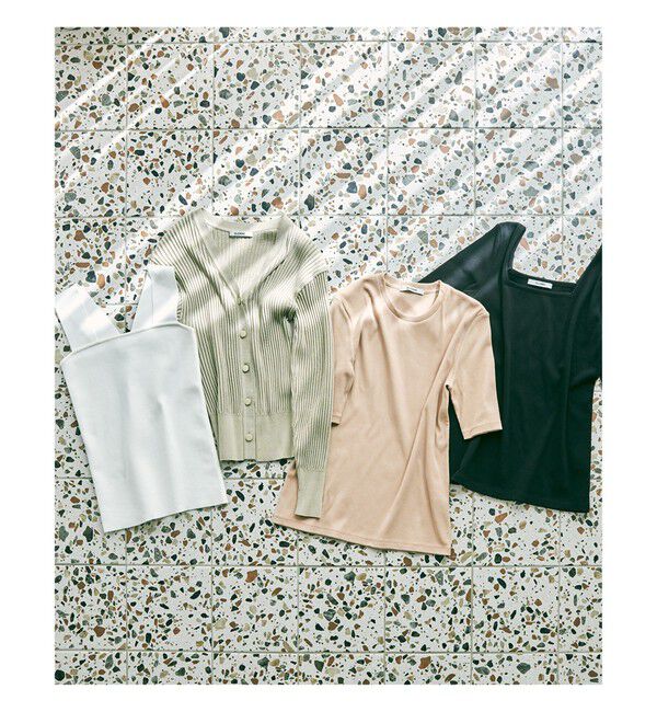 Demi-Luxe BEAMS 「【別注】スタイリスト佐藤佳菜子 &times; SLOANE / スクエアネック リブTシャツ」|Tシャツ・カットソー|