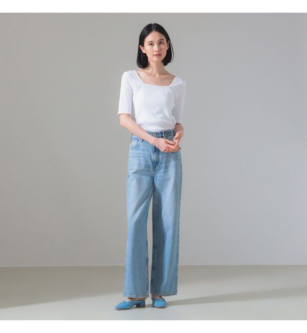 Demi-Luxe BEAMS 「【別注】スタイリスト佐藤佳菜子 &times; SLOANE / スクエアネック リブTシャツ」|Tシャツ・カットソー|