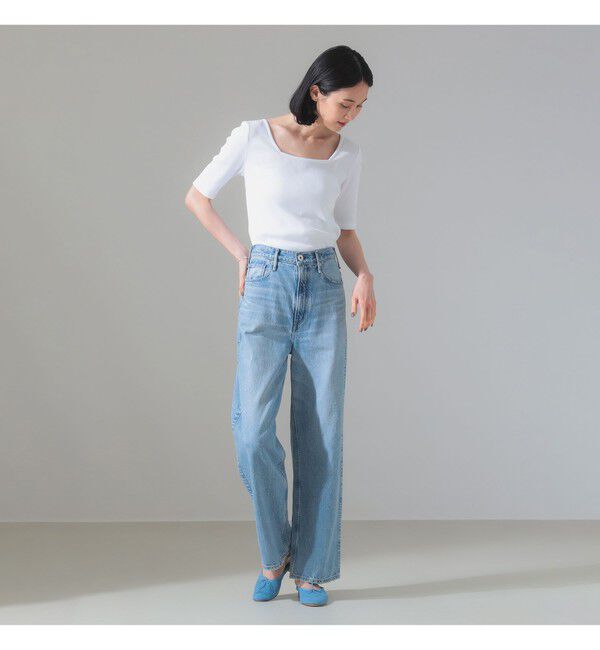 Demi-Luxe BEAMS 「【別注】スタイリスト佐藤佳菜子 &times; SLOANE / スクエアネック リブTシャツ」|Tシャツ・カットソー|