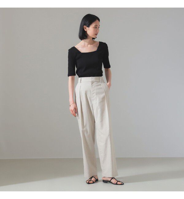 Demi-Luxe BEAMS 「【別注】スタイリスト佐藤佳菜子 &times; SLOANE / スクエアネック リブTシャツ」|Tシャツ・カットソー|