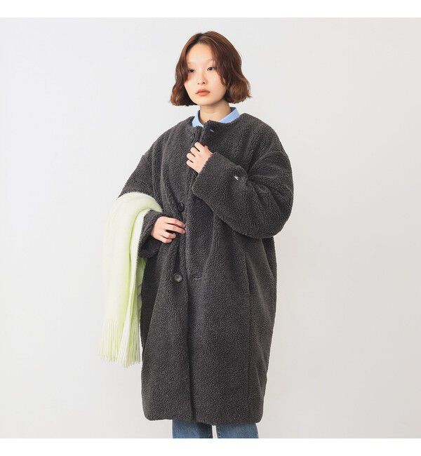 Ray BEAMS 「【WEB限定】GYMPHLEX / ボア ノーカラー コート」|ダッフルコート|