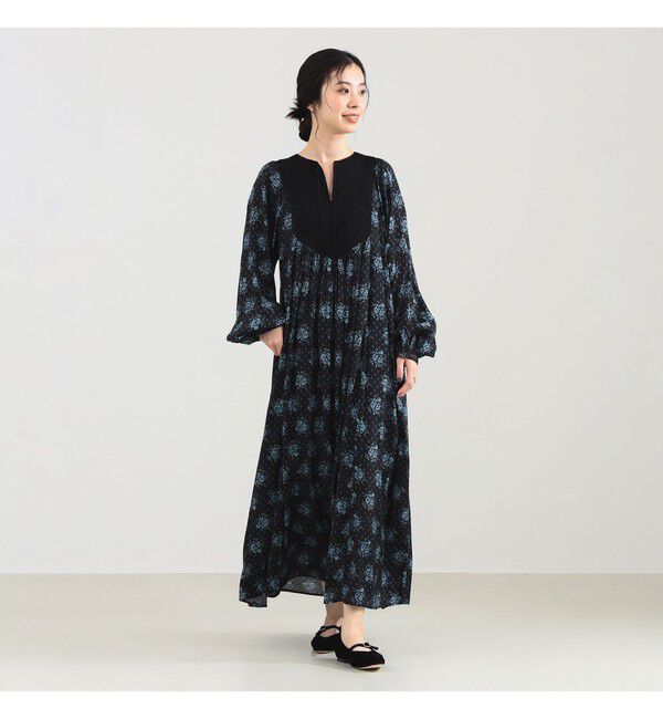 Demi-Luxe BEAMS 「ne Quittez pas / ポピープリント ヨーク ワンピース」|ワンピース|BLUE