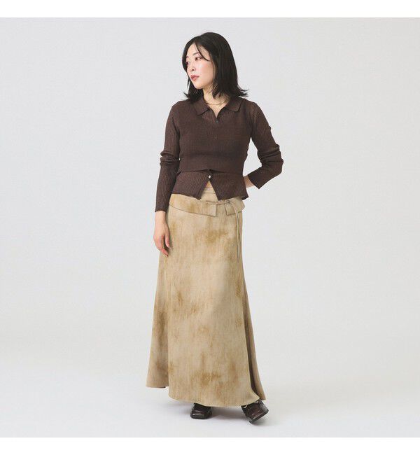Ray BEAMS 「RBS / サテン プリント ベルベット スカート」|スカート|