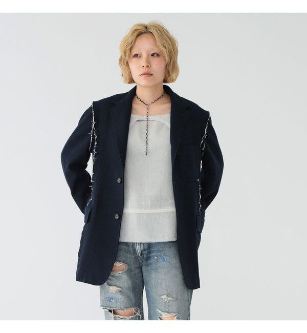 BEAMSBOY「リサイクルウール カットオフ ジャケット」|テーラードジャケット|
