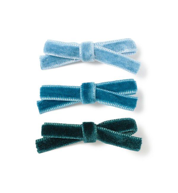 BEAMSBOY「ミニ ベロア リボン ピン 3SET」|その他|BLUE