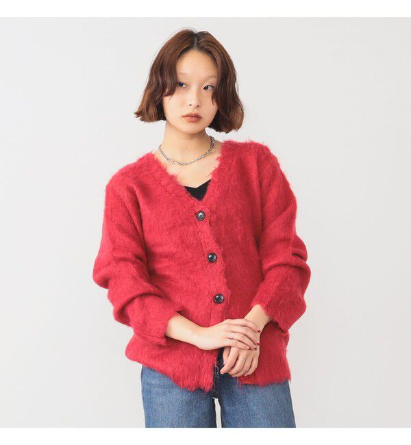 Ray BEAMS 「ヘアリー シャギー Vネック カーディガン」|カーディガン|