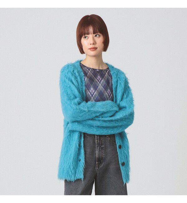Ray BEAMS 「ヘアリー シャギー Vネック カーディガン」|カーディガン|