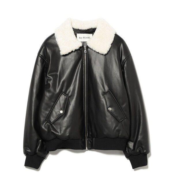 Ray BEAMS 「フェイクレザー ナカワタボマー ブルゾン」|ブルゾン・スタジャン|