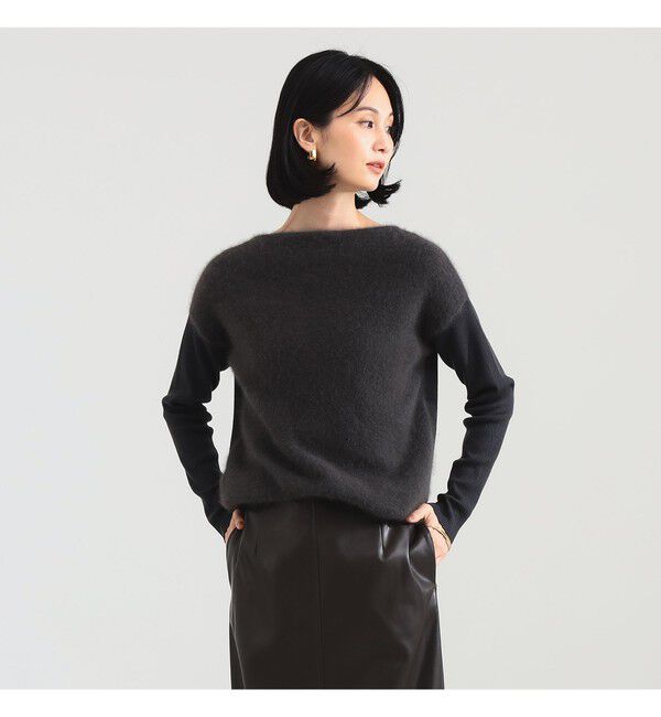 Demi-Luxe BEAMS 「フラッフィー ボートネック ニット」|ニット・セーター|CHARCOAL.GREY
