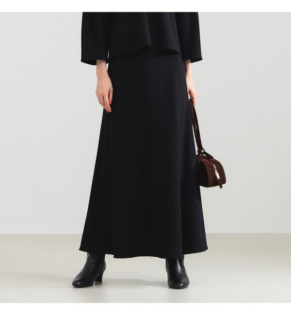 Demi-Luxe BEAMS 「レーヨン ナイロン ポンチ フレア スカート」|スカート|BLACK