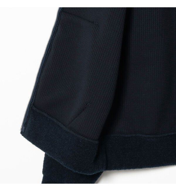 BEAMS「ワイドショートフィット スライバー フルジップ フーディ」|ブルゾン・スタジャン|