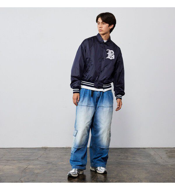 BEAMS「ワイドストレート ダック ダブルニー カーゴパンツ」|チノ|