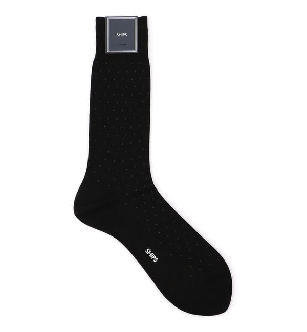 SHIPS「SHIPS: コットン ピンドット ドレス ソックス」|ソックス|ブラック