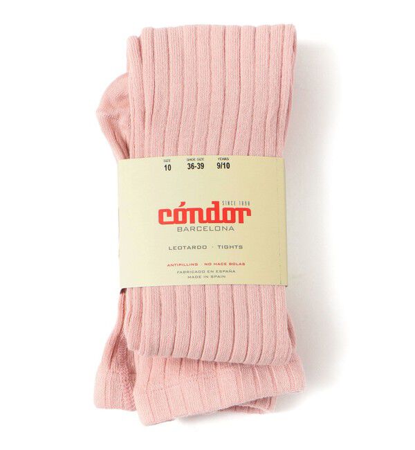 SHIPS KIDS「condor:100～130cm / ワイドリブ ベーシック タイツ」|タイツ・ストッキング|ピンク