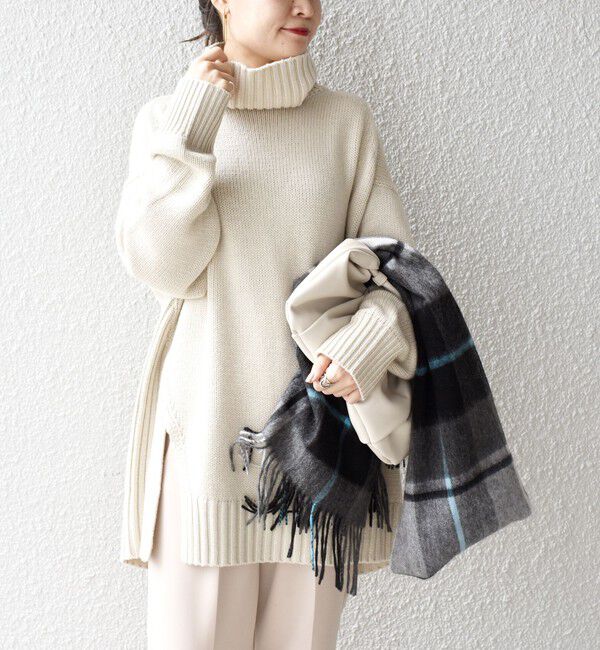 SHIPS for women「〈手洗い可能〉サイド スリット タートル プルオーバー」|ニット・セーター|