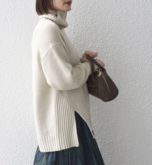 SHIPS for women「〈手洗い可能〉サイド スリット タートル プルオーバー」|ニット・セーター|