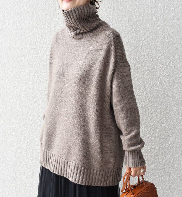 SHIPS for women「〈手洗い可能〉サイド スリット タートル プルオーバー」|ニット・セーター|