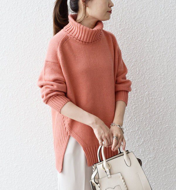 SHIPS for women「〈手洗い可能〉サイド スリット タートル プルオーバー」|ニット・セーター|