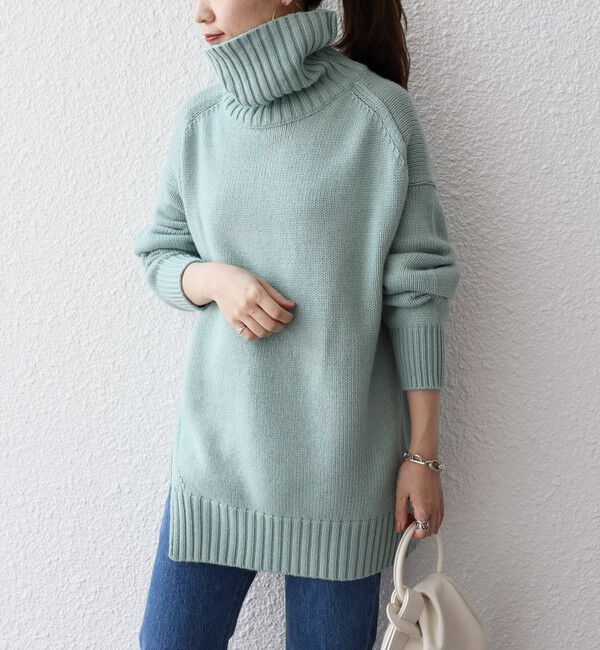 SHIPS for women「〈手洗い可能〉サイド スリット タートル プルオーバー」|ニット・セーター|