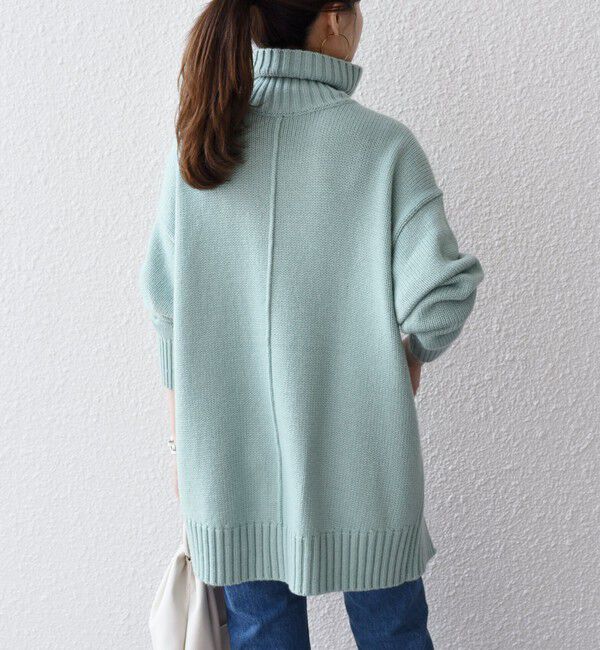 SHIPS for women「〈手洗い可能〉サイド スリット タートル プルオーバー」|ニット・セーター|