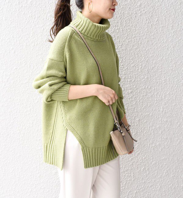 SHIPS for women「〈手洗い可能〉サイド スリット タートル プルオーバー」|ニット・セーター|