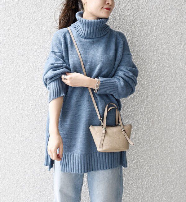 SHIPS for women「〈手洗い可能〉サイド スリット タートル プルオーバー」|ニット・セーター|