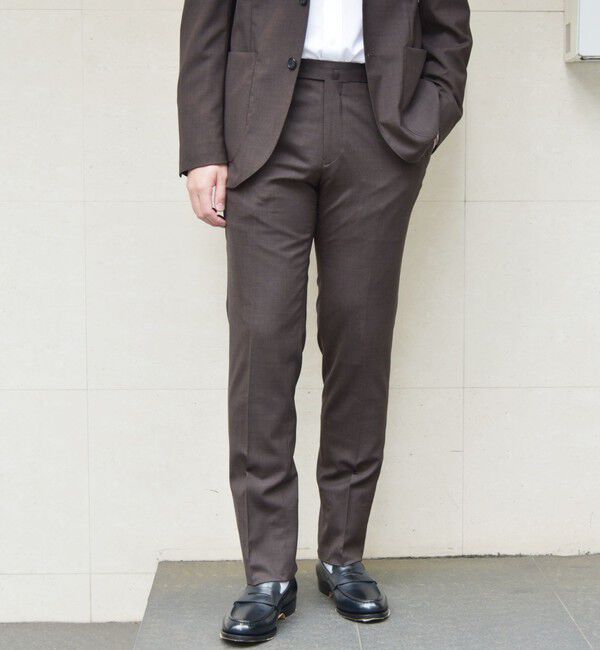 SHIPS「SHIPS:〈セットアップ対応/洗濯機可能〉ノープリーツ パンツ」|スラックス|ブラウン