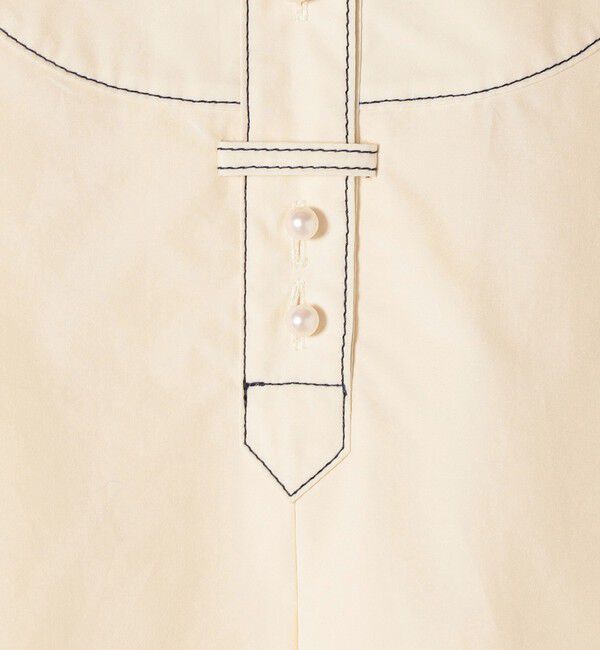 SHIPS for women「〈手洗い可能〉パールモチーフボタンワンピース ストライプ/ソリッド◇」|ワンピース|